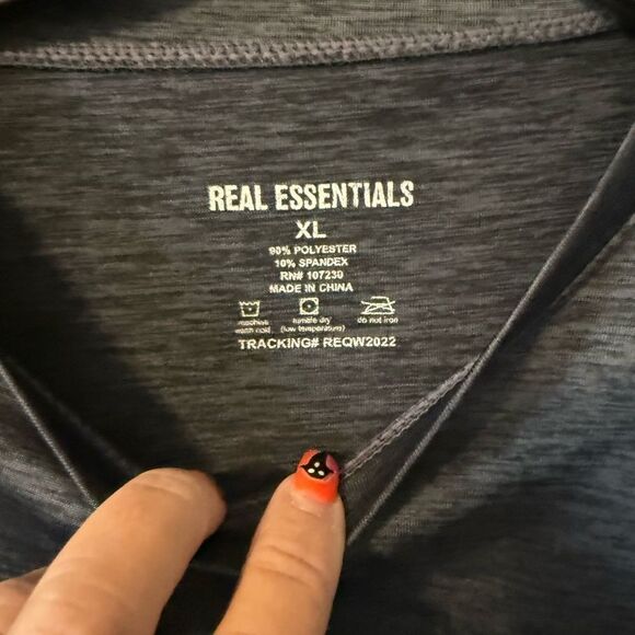 REAL ESSENTIALS BRAND MENS LONG SLEEVE SHIRT - Picture 2 of 3